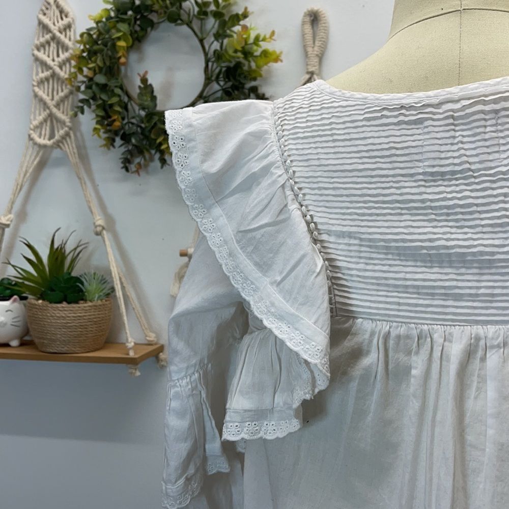 🅢🅐🅛🅔 Zhu Anthropologie Top Bronte Frill Top - Picture 13 of 16